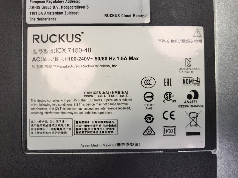 Ruckus ICX7150-48-4X1G 48 Port Network Switch READ $