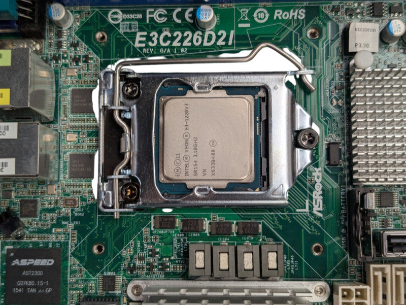 ASRock E3C226D2I Server board Intel Xeon E3-1220 v3 16GB RAM READ  -