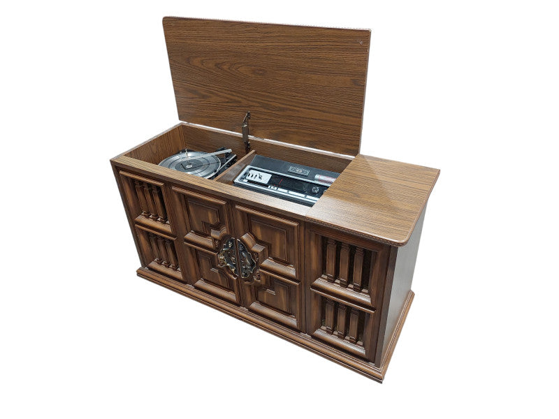 Vintage Fleetwood Radio Stereo Vinyl, 8 Track Furniture Piece Model: 1S3592 =