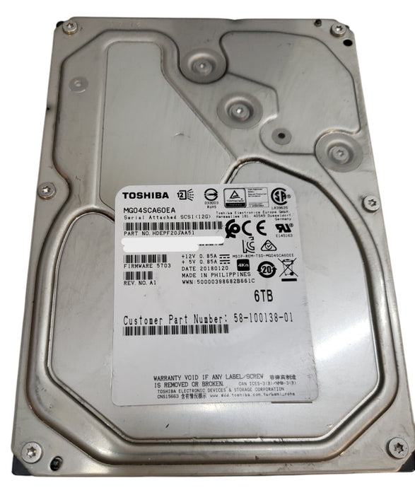 6TB SAS 3.5" Toshiba 12Gb/s HDD - MG04SCA60EA Q+