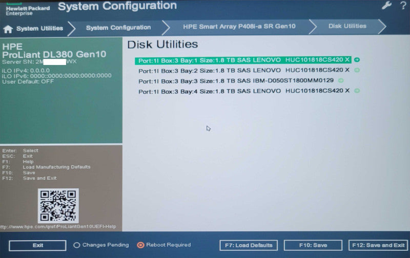 HP DL380 G10 1x Xeon Bronze 3106 96GB DDR4 P408i-a SR G10 4x 1.8TB SAS HDDs _
