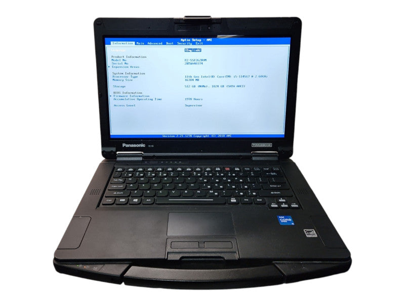Panasonic Toughbook FZ-55 Touch, i5-1145G7, 16GB RAM, 1TB+512GB, 1970Hrs Q Lap200