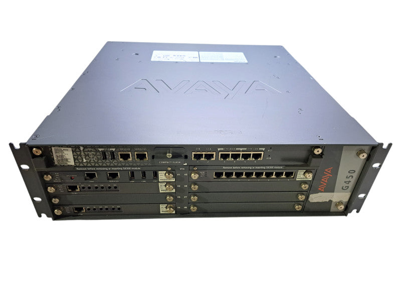 Avaya G450 Chassis w/ MB450, S8300, 2x MM710B, MM711 | 2x PSU *READ*