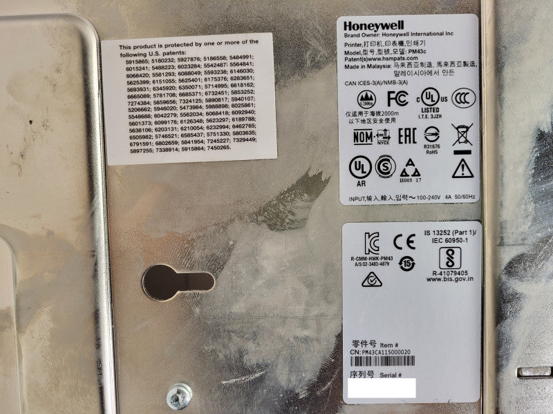 Honeywell Intermec PM43C Thermal Label Industrial Printer PM43CA115000020 $