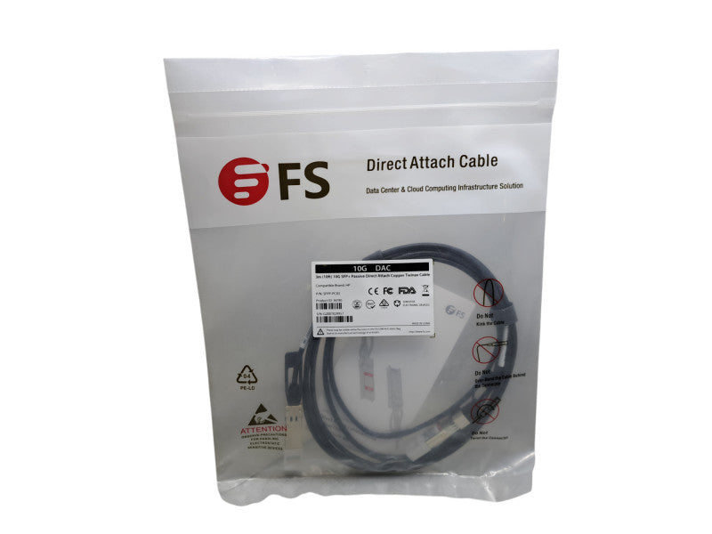 FS Direct Attach Cable 3M (10ft) 10G SFP+ Passive Direct Attach Twinax Q
