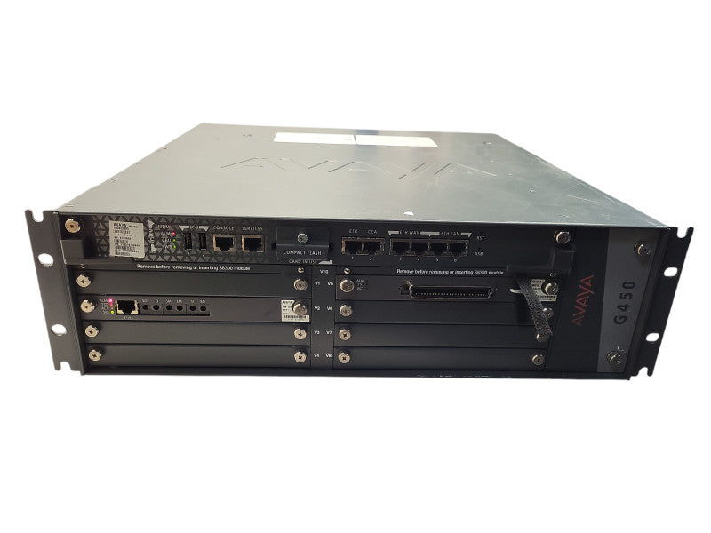 Avaya G450 Chassis w/ 1x MM710B & 1x MM716 Modules | 2x PSUs READ $