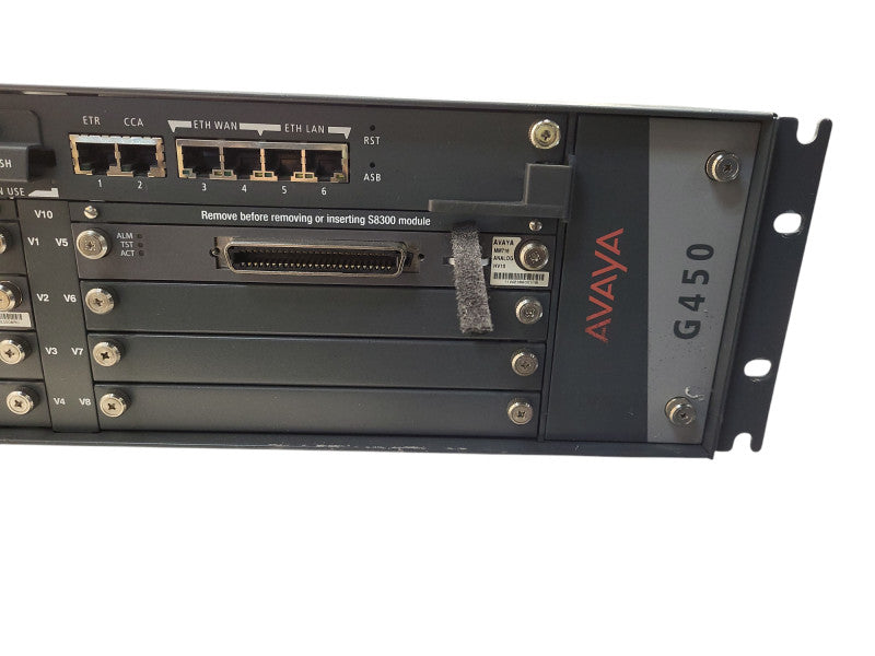 Avaya G450 Chassis w/ 1x MM710B & 1x MM716 Modules | 2x PSUs READ $