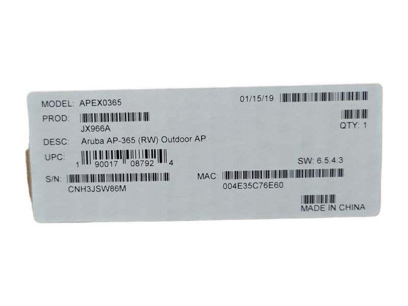 *NEW OPEN BOX* Aruba APEX0365 JX967A Outdoor Wireless Access Point