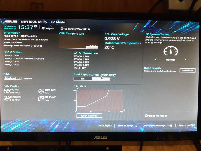 Custom PC Asus Prime Z370-P i5-8400 2.80GHz 8GB DDR4 No HDD
