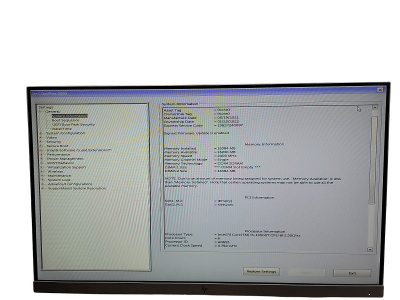 Dell OptiPlex 5080 Micro i5 - 10500T @ 2.30GHz 16GB DDR4 Ram  θ
