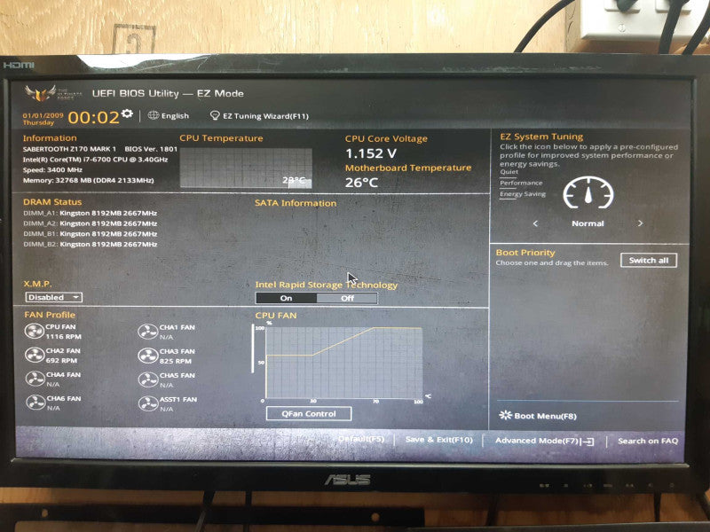Custom Tower PC Z170 mark 1 i7-6700 3.4GHz 32GB DDR4 NO HDD GTX 1060 GPU