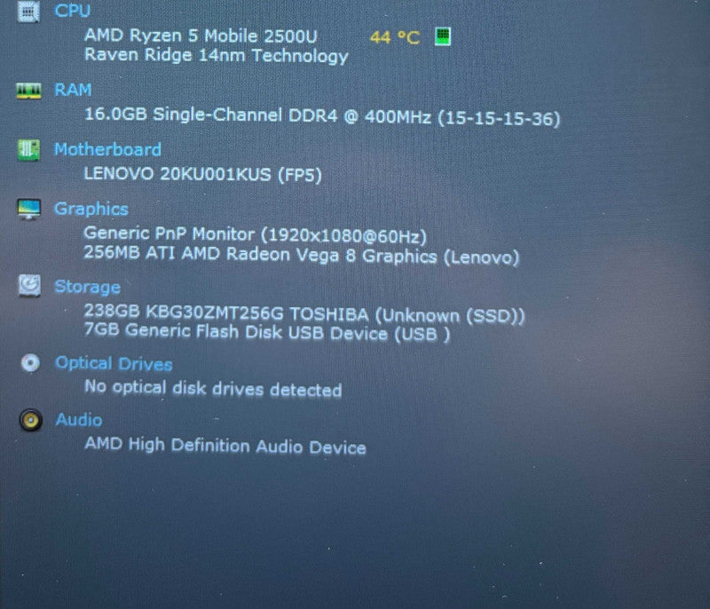 Lenovo ThinkPad E485 AMD Ryzen 5 2500U 16GB RAM 256GB SSD  BudLap