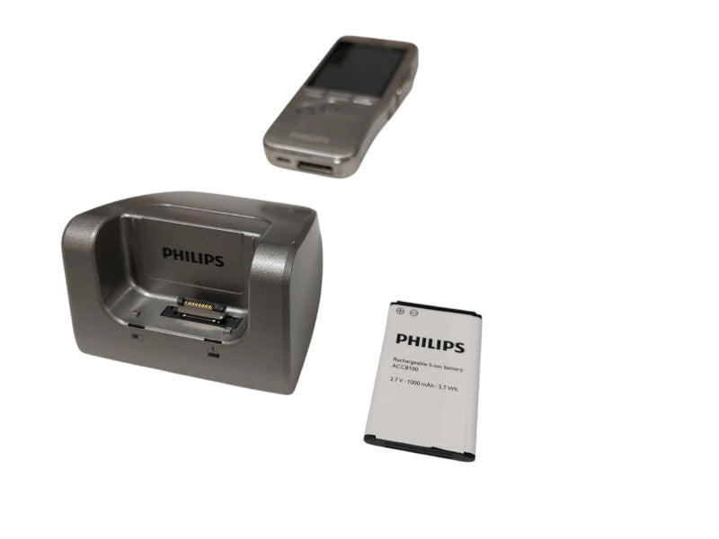 Phillips DSS 3D Mic Digital Pocket Memo with Dock , No Adaptor   =