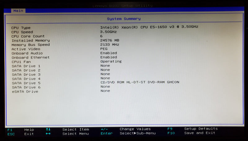 Lenovo ThinkStation P500 1x Xeon E5-1650 v3 24GB RAM K2200 - No HDD