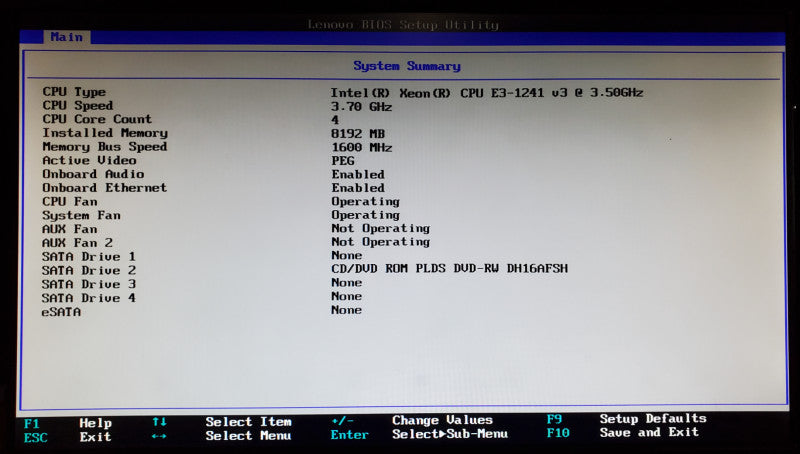 Lenovo ThinkStation P300 Xeon E3-1241 v3 8GB RAM K620 - No HDD