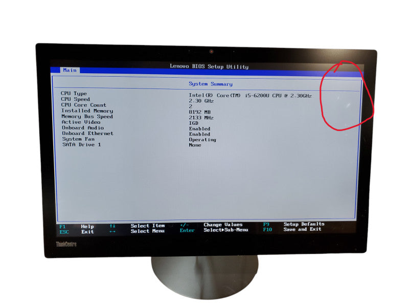 Lenovo ThinkCentre X1 All-in-One i5-6200U@2.3GHz 8GB Ram NO-HDD/SSD