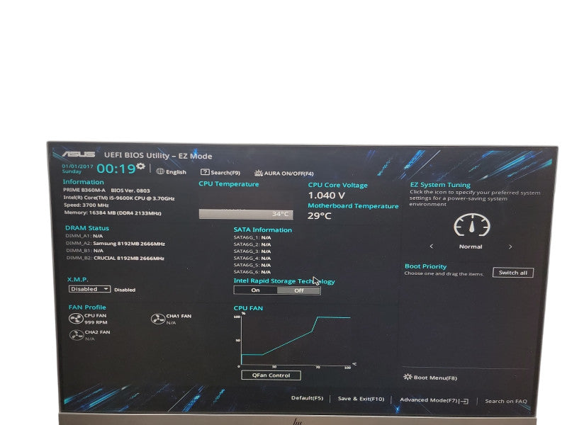 Custom PC PRIME B360M - A i5 - 9600K @ 3.70GHz 16GB DDR4 Ram θ