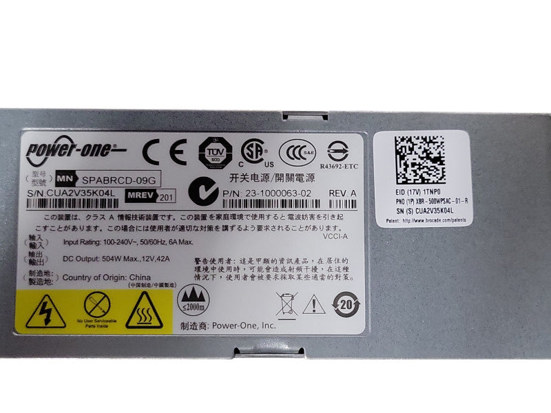 Brocade VDX6740T XBR-500WPSAC-01-R 500W Switch Power supply Q_