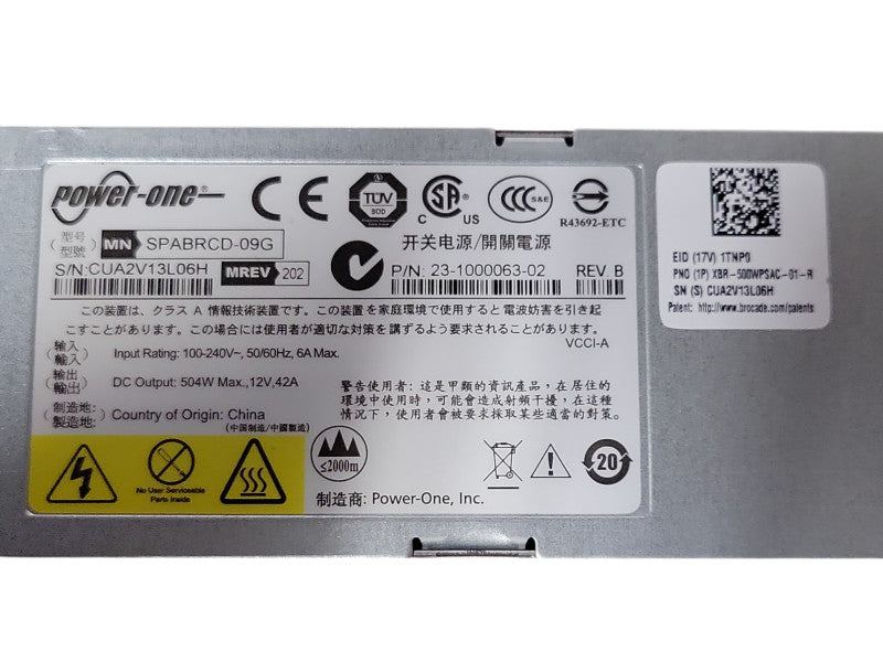 Brocade VDX6740T XBR-500WPSAC-01-R 500W Switch Power supply Q_