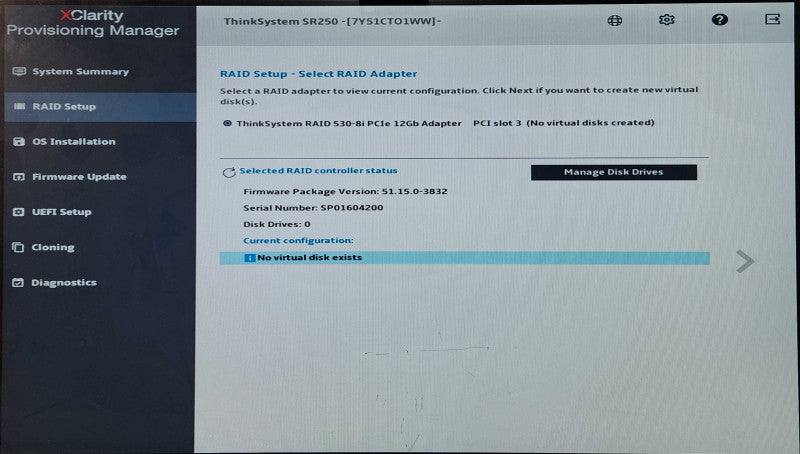Lenovo ThinkSystem SR250 1U 8x 2.5", Xeon E-2288G, 16GB DDR4, RAID 530-8i