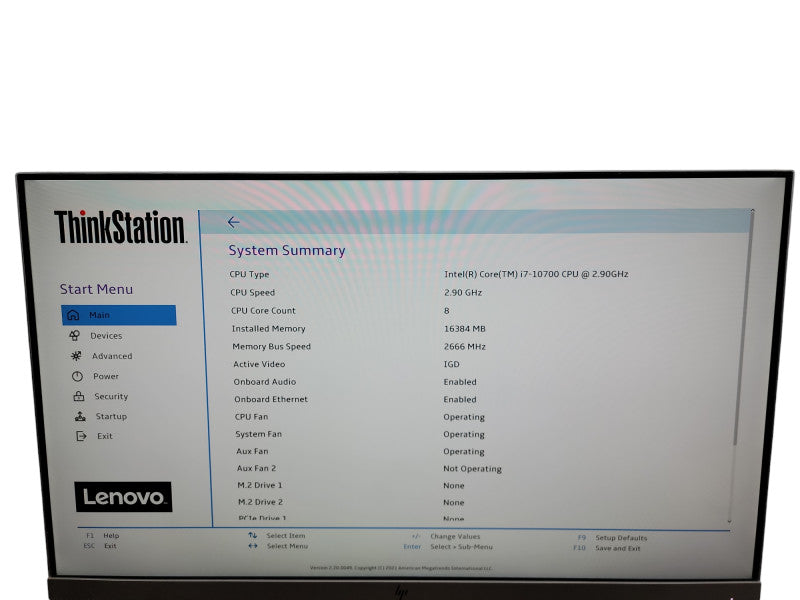 Lenovo ThinkStation P340  i7-10700 @ 2.9GHz 16GB DDR4 Ram  θ