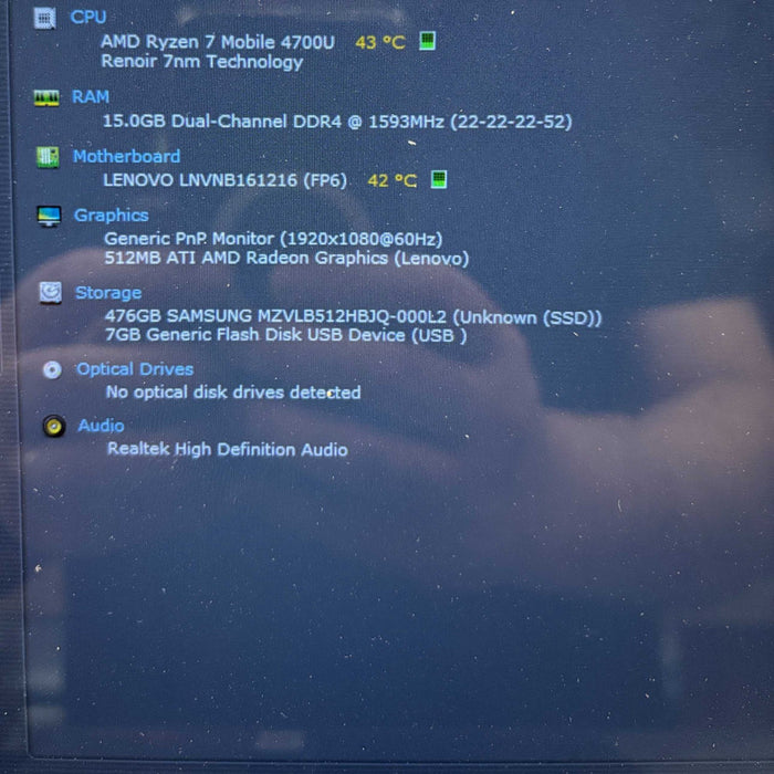 Lenovo Ideapad Flex 5 TOUCH AMD Ryzen 7 4700U 16GB RAM 256GB SSD  Lap200