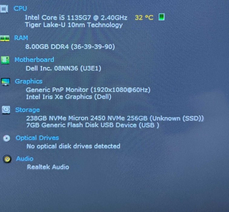 Dell Latitude7420 TOUCH Core i5-1135G7@2.4GHz 8GB RAM 256GB SSD  Lap200