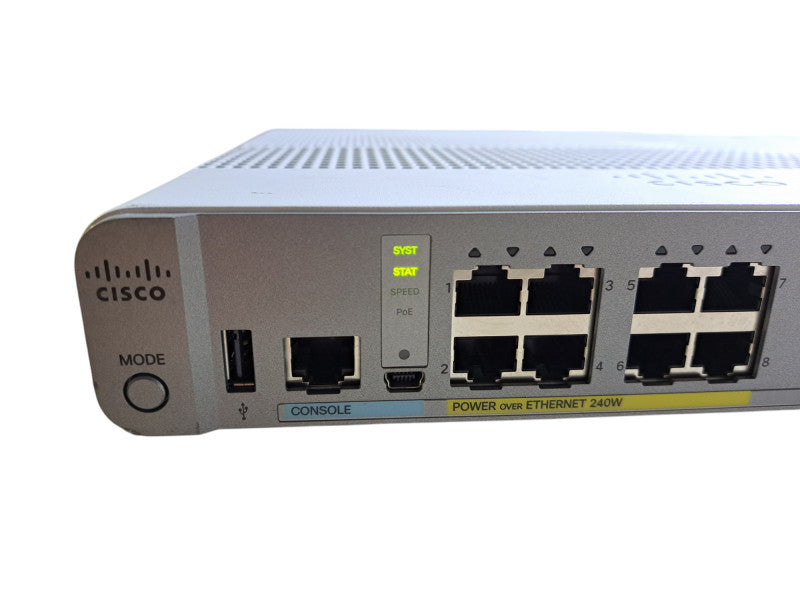 Cisco WS-C3560CX-8PC-S V03 | 8-Port Gigabit PoE+ 240W Silent Switch 2x SFP