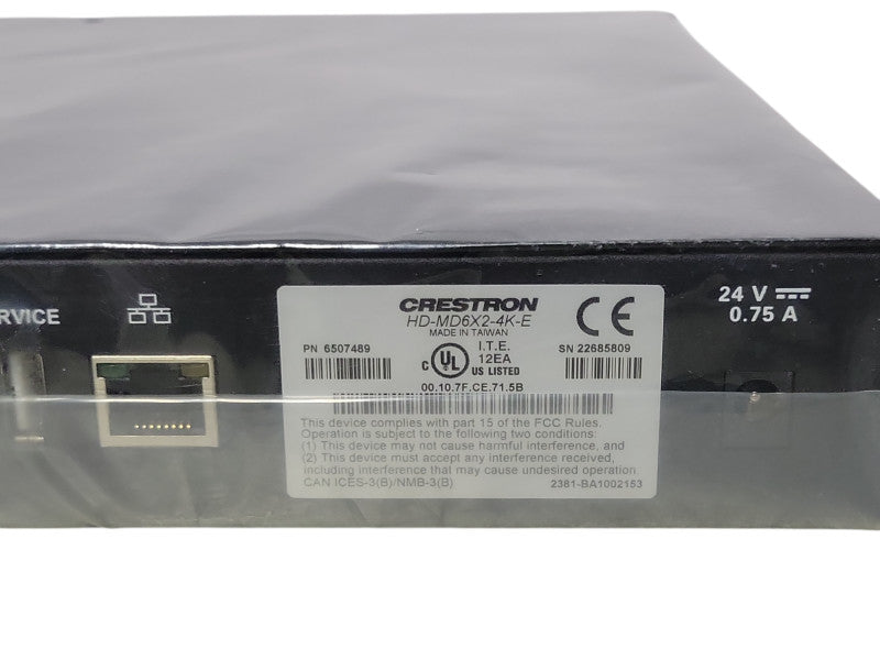 Open-Box Crestron HD-MD6X2-4K-E HDMI 1RU Rack Mounted Switcher  _