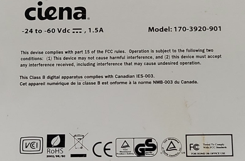 Ciena CN 3920 170-3920-901 service delivery switch, READ !
