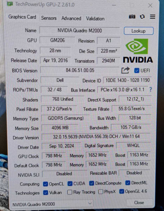 NVIDIA Quadro M2000 | 4GB GDDR5 PCIe Graphics Card | 4x Display Port
