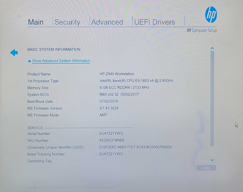 HP Z440 Xeon E5-1603 v4 8GB DDR4 with Quadro FX 4800
