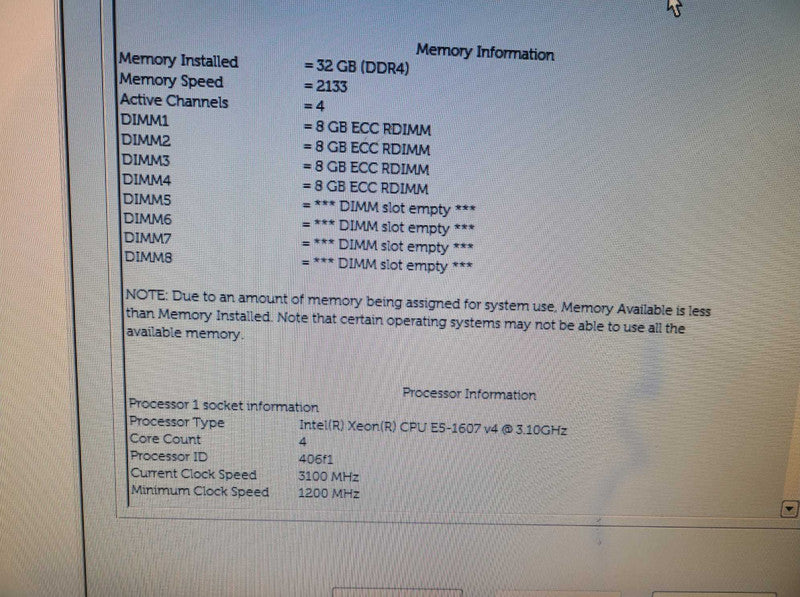 Dell Precision T5810 | E5-1607 v4 @ 3.10GHz | 32GB DDR4 | W4100 | No HDD