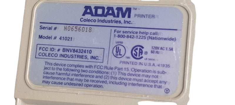 Vintage Coleco ADAM 72559  SmartWriter Printer | READ
