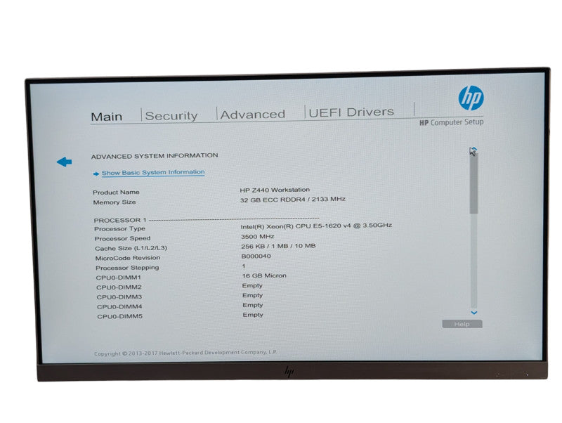 HP Z440 Intel Xeon E5-1620 v4 32GB RAM AMD V7900 GPU 256GB SSD -