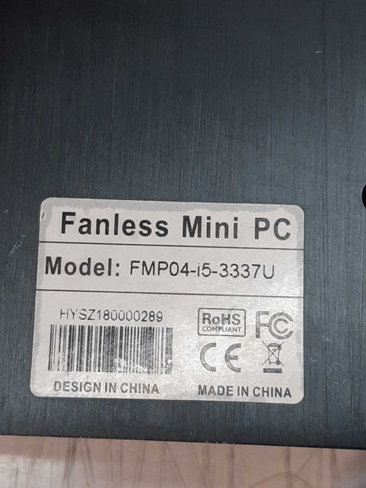 Core i5 Fanless Mini PC FMP04-i5-3337u 8GB DDR3 RAM, NO HDD/HDD Caddie