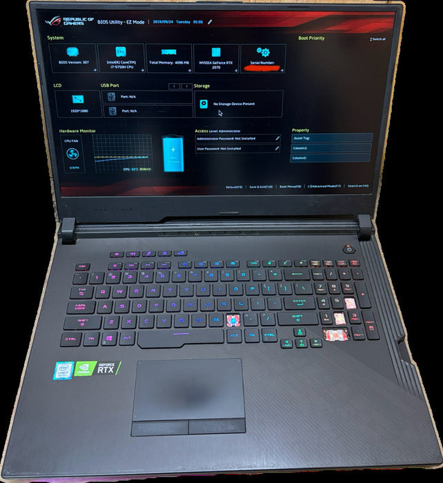 ASUS ROG G731G i7-9750H RTX 2070 For Parts/Repair READ!  Lap200