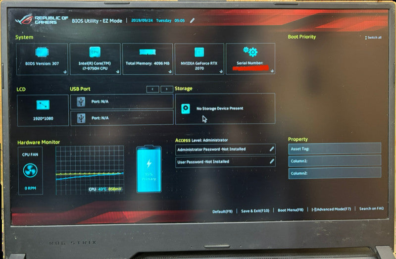 ASUS ROG G731G i7-9750H RTX 2070 For Parts/Repair READ!  Lap200