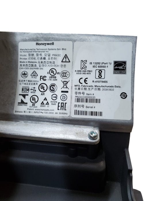 Honeywell PM43 Industrial Thermal Label Printer - No Printhead *READ*