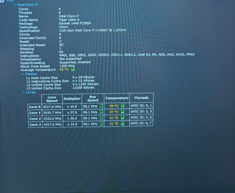 Lenovo ThinkPad X1 Nano Gen 1 Core i7-1160G7@1.2GHz 16GB RAM 256GB SSD  Lap200