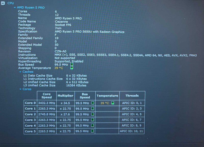 Lenovo ThinkPad L14 AMD Ryzen 5 PRO 5650U 16GB RAM 256GB SSD  Lap200