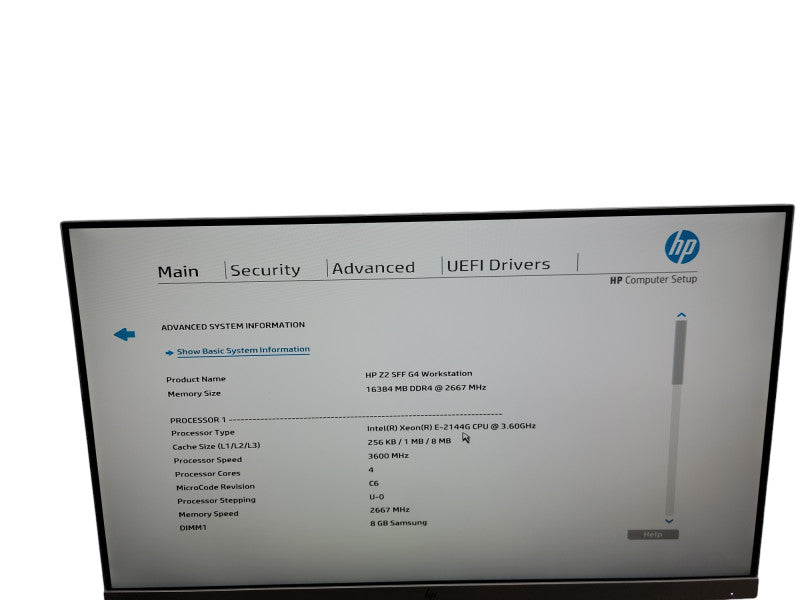 HP Z2 SFF G4 Workstation Xeon E - 2144G @ 3.60GHz 16GB DDR4 Ram θ\t θ