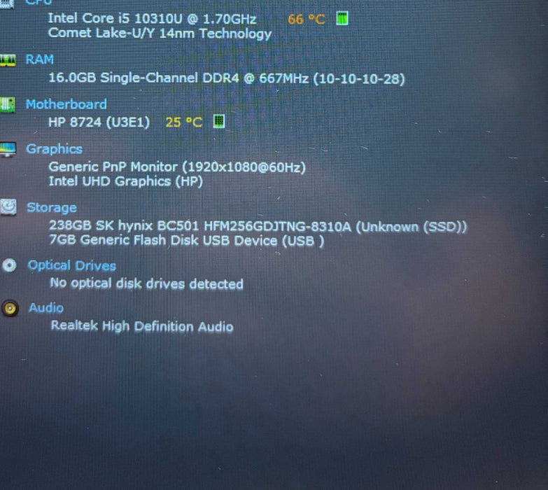 HP EliteBook 850 G7 Core i5-10310U@1.7GHz 16GB RAM 256GB SSD  Lap200