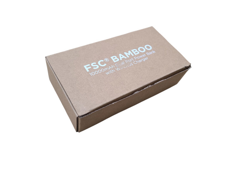 Ariel EPB-FB23 Bamboo 10000mAh Dual Port Power Bank with Wireless Charger Q