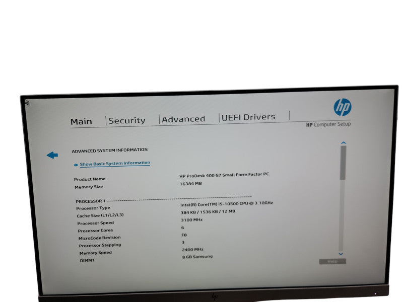 HP ProDesk 400 G7 SFF  i5 - 10500 @ 3.10GHz 16GB DDR4 Ram θ