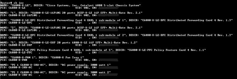 Cisco C6880-X-LE Chassis + Modules 2x 3KW PSU