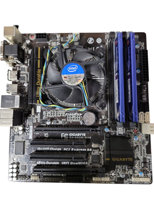 Gigabyte GA-B85M-D3H motherboard  w/ intel i5-4430 @ 3.00GHz 8GB RAM _