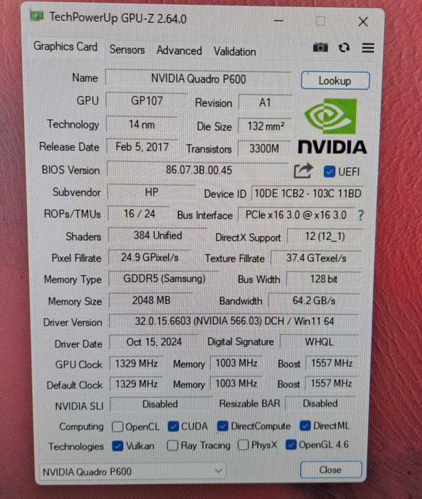 NVIDIA Quadro P600 2GB GDDR5 Graphics Card | 4x MiniDP High Profile