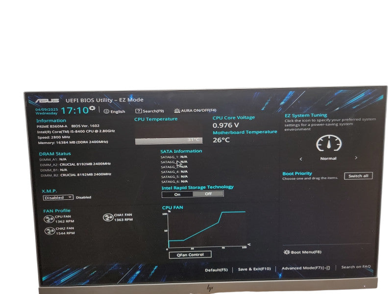 Custom PC  Prime B360M - A i5 - 8400 @ 2.80GHz 16GB DDR4 Ram  θ