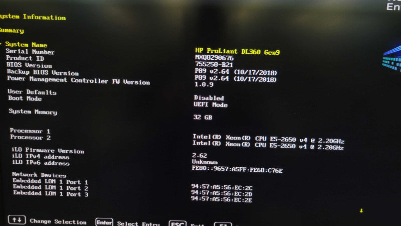 HP ProLiant DL360 Gen9 - 2x Xeon E5-2650 v4 32GB DDR4 P440ar 2x 500W PSU %